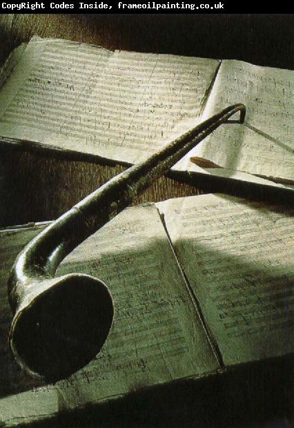 robert schumann beethoven s ear trumpet lying on the manuscript of his eroica symphony